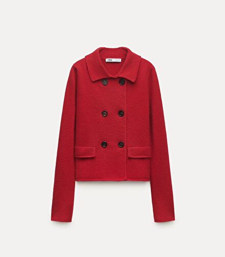 %100 Yün Kruvaze Blazer