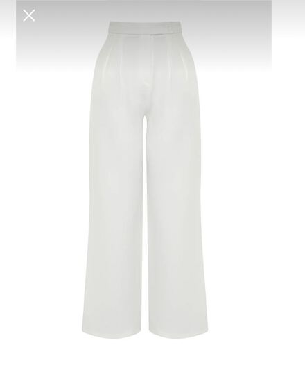 Ekru Wide Leg geniş paça pantolon