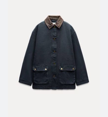 Zara yakalı lacivert ceket parka