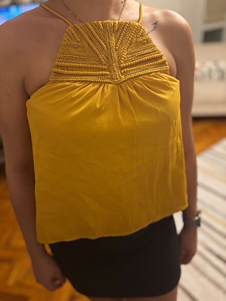 H&M hardal rengi bluz