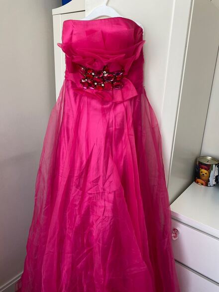 Pembe abiye elbise
