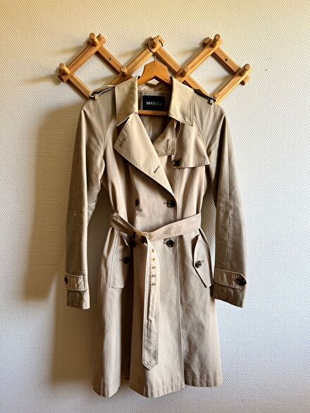 Max&Co kolları deri trench coat