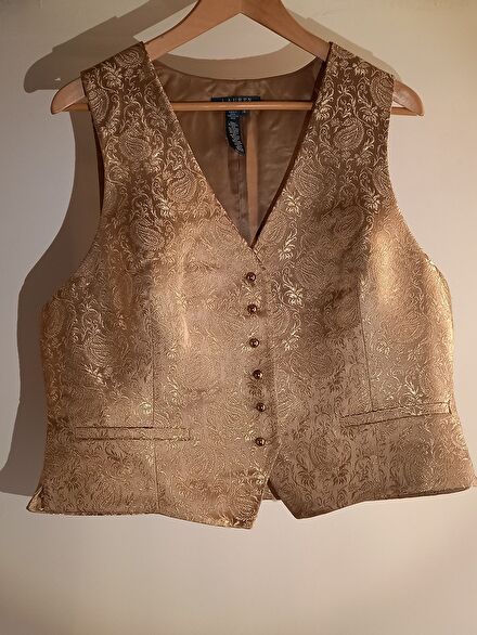 Ralph Lauren İpek karışım metalik altın