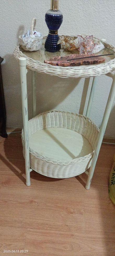 Rattan Bambu Krem Ikea Modelli yan sehpa