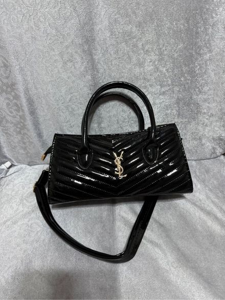 Siyah Rugan YSL Detaylı Kadın Çantası