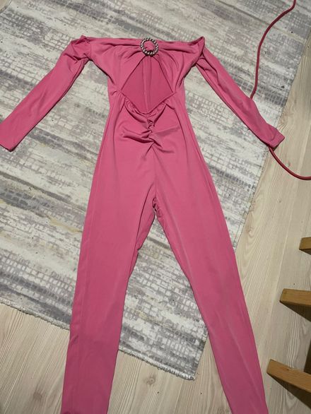 Pembe uzun kollu tulum