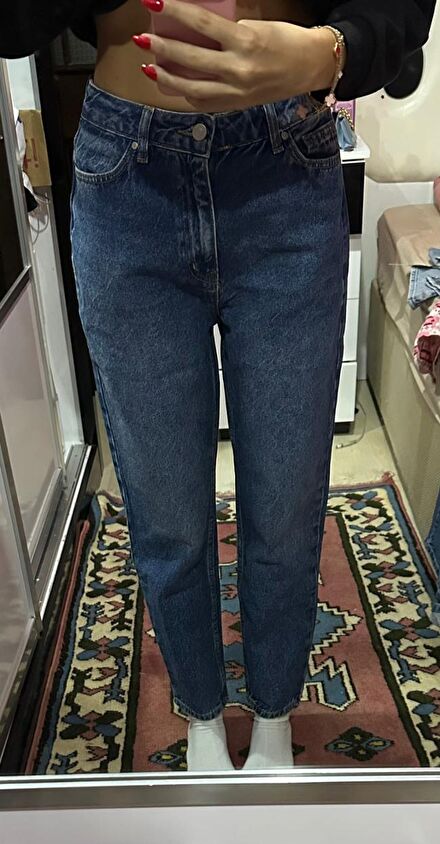 Zara lacivert boyfriend jean