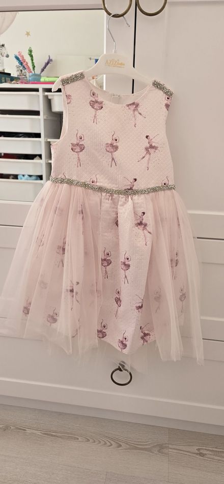 Panço Balerin Desenli Bebek Elbisesi