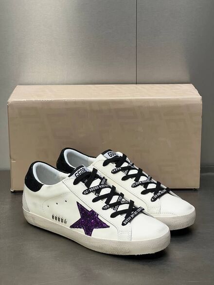 Golden Goose Deluxe Beyaz Mor Yıldızlı