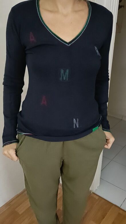 Armani Jeans V Yaka İnce Triko Kazak
