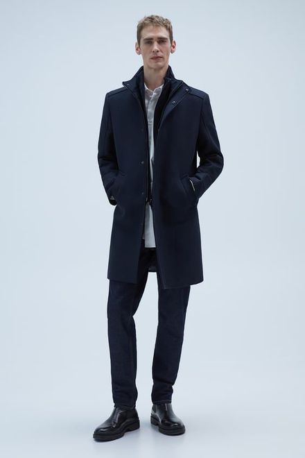 ZARA MAN LACİVERT KABAN