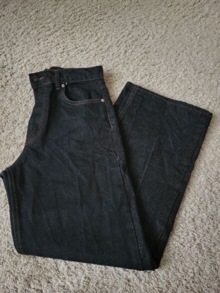 simli straight jean siyah İts basic
