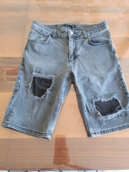 W30 11 YAS GRİ KİSA KOT PANTOLON