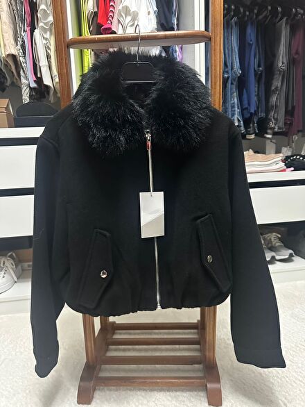 Zara yakalı klapalı bomber ceket