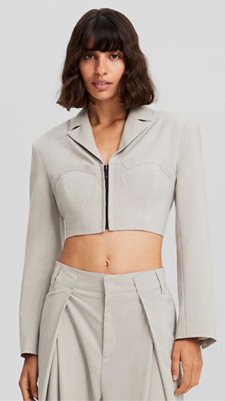 Bershka Gri Blazer Ceket