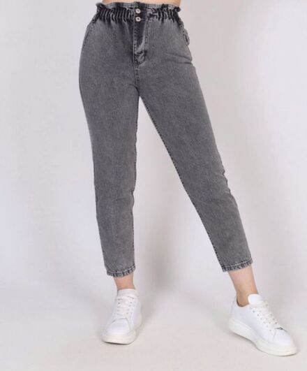 BELİ LASTİKLİ MOM KADIN KOT PANTOLON
