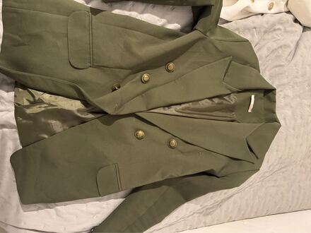 Haki Çift Düğmeli Blazer Ceket