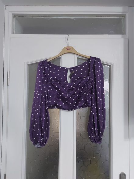 Puantiyeli Crop Bluz