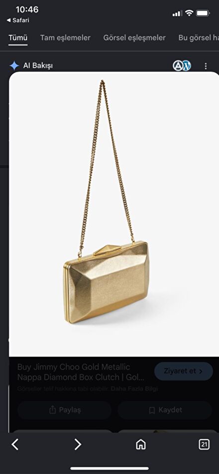 Jimmy Choo Altın Zincirli El Çantası