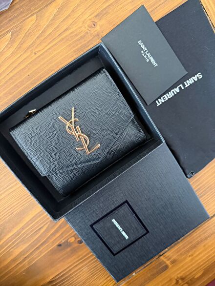 Saint Laurent Siyah Deri Kartlık Cüzdan