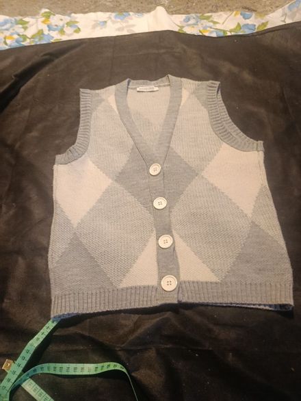 Bayan V Yaka Argyle Desenli Süveter