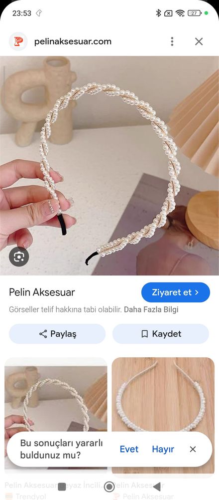 Primark İnci Detaylı Tac