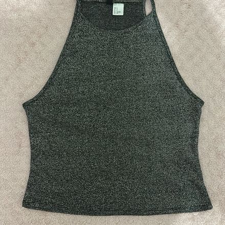 Gümüş Simli H&M Kolsuz Bluz