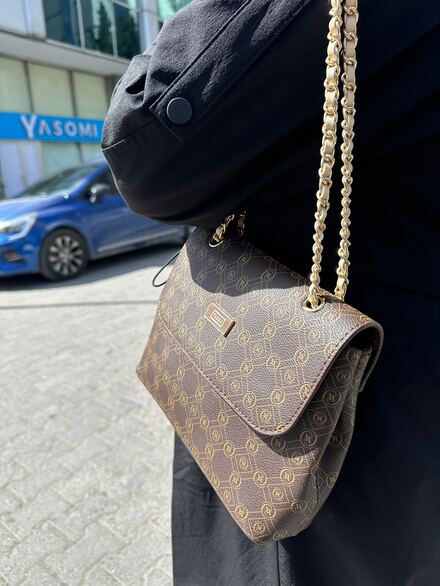Vakko Kahverengi Monogram Omuz Çantası