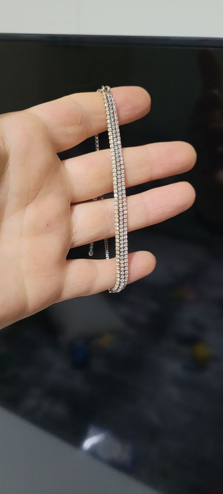 Gümüş üçlü su yolu bileklik