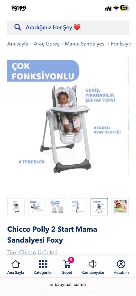 Chicco Polly 2 Smart Mama Sandelyesi Fox