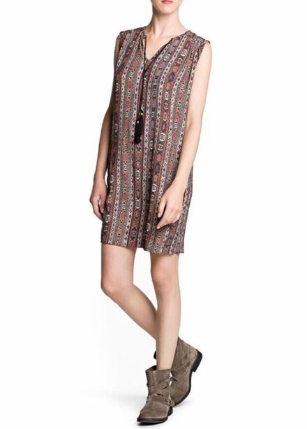 🌿 MANGO XS BEDEN ETNİK ELBİSE ORİJİNAL