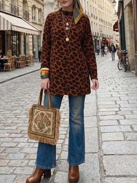 Vintage Leopar Sweatshirt