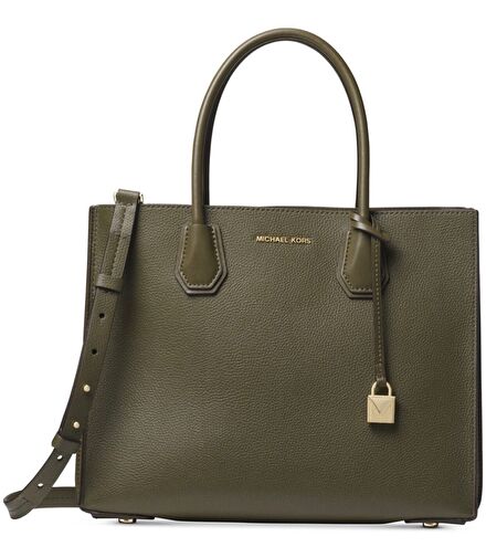 Michael Kors Gri Deri Kol Çantası
