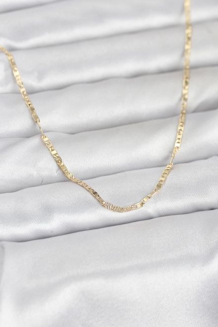 14K altın kaplama zincir kolye 60cm