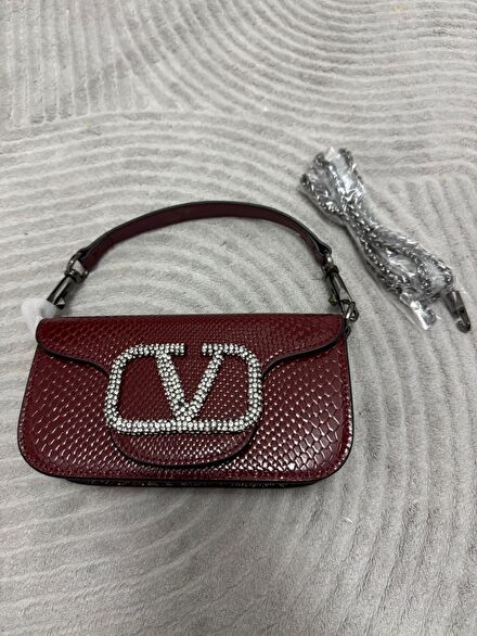 Valentino bordo Taşlı El Çantası