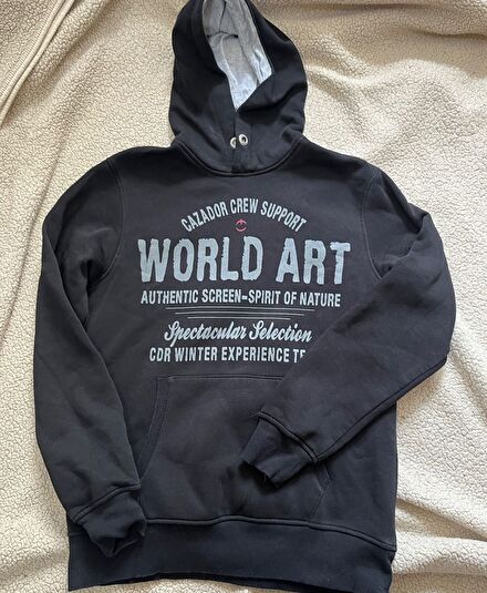 Siyah Kapüşonlu Sweatshirt