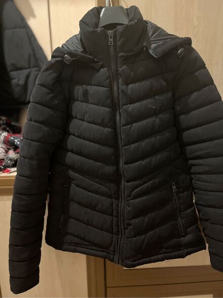 LTB Siyah Kapüşonlu Fermuarlı Mont