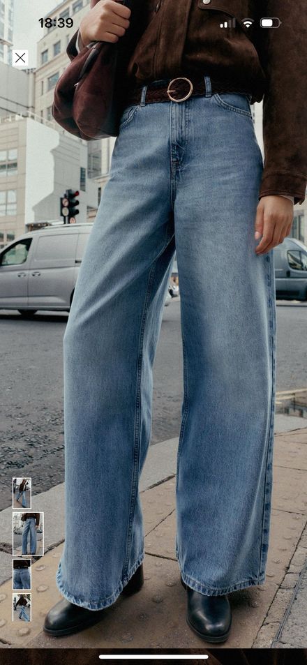 Zara kemerli wide leg jean