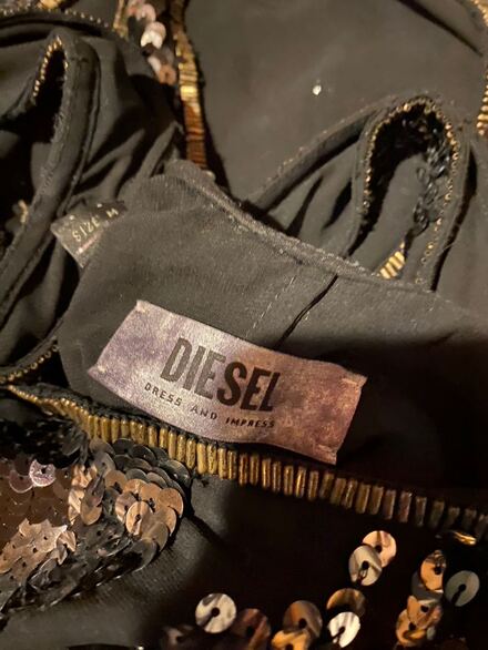 Diesel payetli askılı bluz