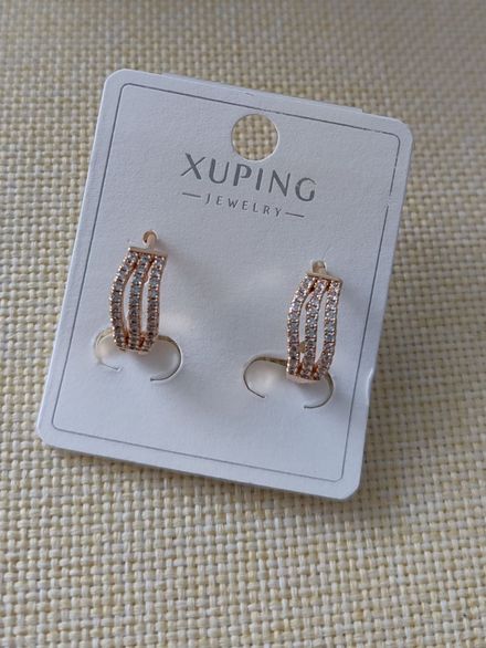 Xuping Küpe Rose Altın Renk Zirkon Taşlı