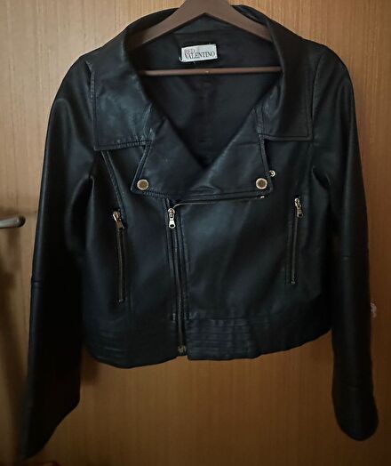 Red valentino biker deri ceket