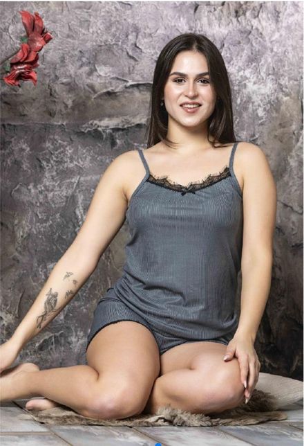 🔥🔥İp Askılı Şortlu Pijama Takımı 🔥🔥