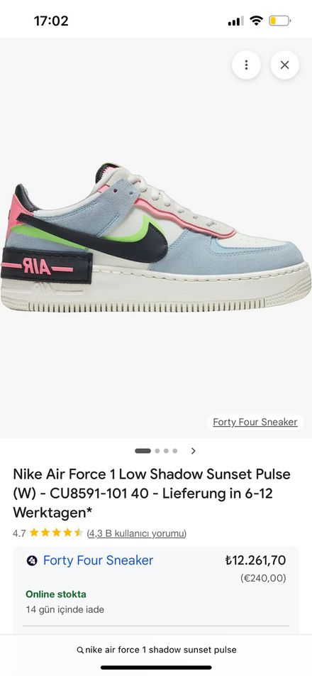 Nike Air Force 1 Low Kadın Spor Ayakkabı