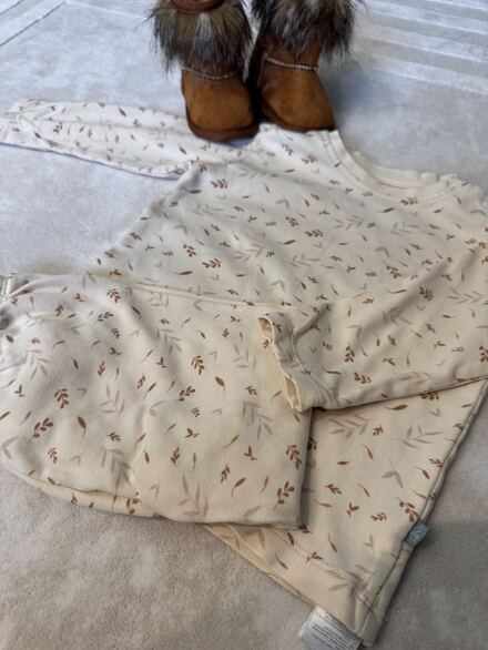 Bebek Pijama Takımı Yaprak Desenli