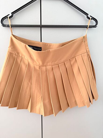 Zara Pileli Şort Mini Etek