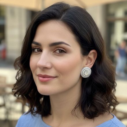 Işıltılı kristal taşlı boncuklu küpe