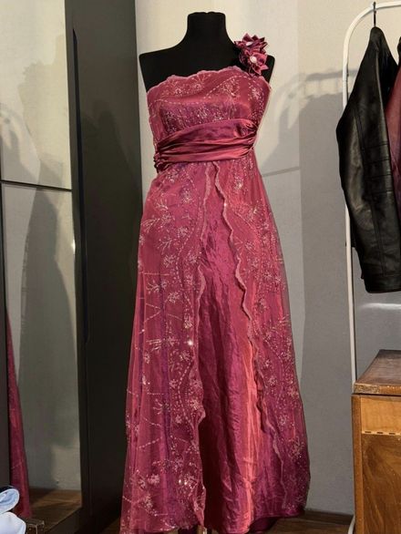 American Vintage Fuşya Abiye Elbise