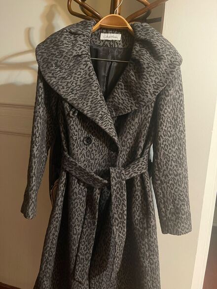 Calvin Klein orjinal Leopar desen manto