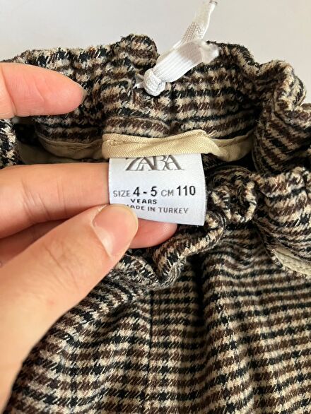 Zara ekose erkek çocuk pantolonu