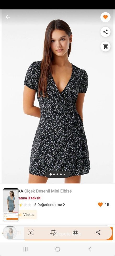 Bershka mini kruvaze elbise